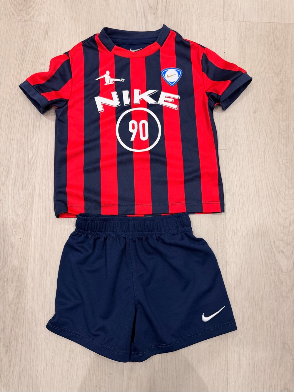 Nike Red & Navy Striped Kids Soccer Set